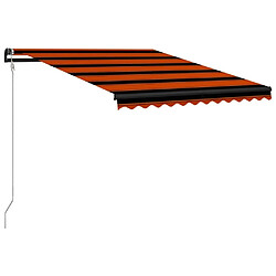 Maison Chic Store banne | Auvent rétractable de porte | Marquise Brise-soleil capteur de vent LED 300x250 cm Orange marron -GKD20349