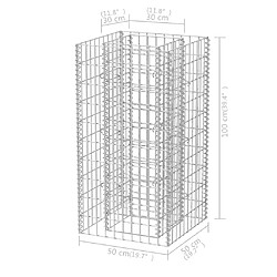 vidaXL Lit surélevé à gabion Acier 50x50x100 cm pas cher