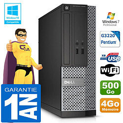 PC DELL 3020 SFF Intel G3220 Ram 4Go Disque 500 Go Graveur DVD Wifi W7 - Occasion