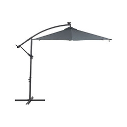 Beliani Parasol déporté gris graphite avec éclairage LED d 285 cm CORVAL