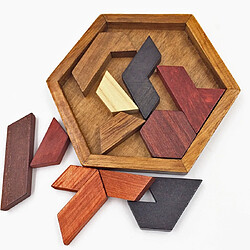 Wewoo Tangram de puzzle géométrique d'anomalie de forme de d'hexagone de jouets en bois d'enfants