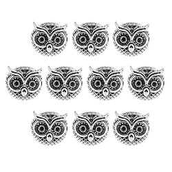 10 pièces métal hibou bricolage bracelet connecteur entretoise charme perles argent