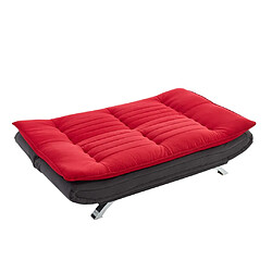 Acheter Vente-Unique Canapé convertible clic-clac en tissu DEMIDO III - Bicolore rouge et anthracite