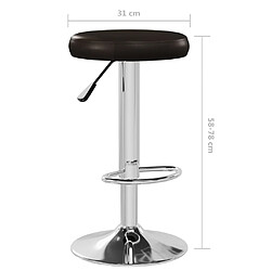 vidaXL Tabourets de bar lot de 2 marron similicuir pas cher