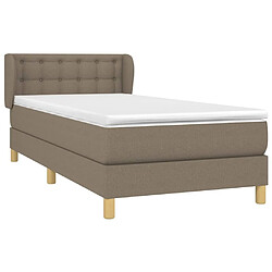 Avis Maison Chic Structures de lit + matelas,Lit à sommier tapissier avec matelas Taupe 80x200 cm Tissu -MN62624