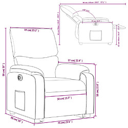 vidaXL Fauteuil inclinable électrique gris clair tissu pas cher