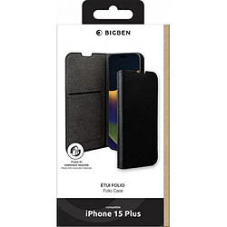 Folio Wallet pour iPhone 15 Plus Noir - 65% Plastique recyclé Certifié GRS Bigben