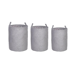 Beliani Lot de 3 paniers en tissu polyester gris ARCHA