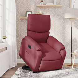 vidaXL Fauteuil inclinable électrique rouge bordeaux tissu