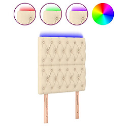 Maison Chic Tête de lit scandinave à LED,meuble de chambre Crème 80x7x118/128 cm Tissu -MN55106