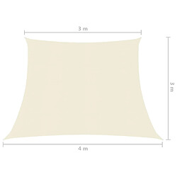 Avis Helloshop26 Voile d'ombrage 160 g/m² 3/4 x 3 m crème PEHD 02_0009079