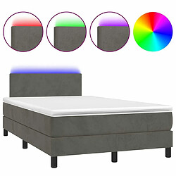 Maison Chic Lit adulte- Lit + matelas,Sommier à lattes de lit avec matelas LED Gris foncé 120x200 cm -GKD28307 