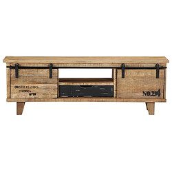 vidaXL Meuble TV 120x30x40 cm Bois massif de manguier