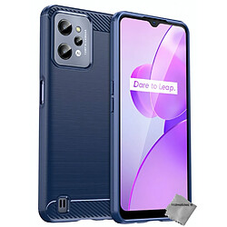 Htdmobiles Coque pour Realme C31 - housse etui silicone gel carbone + film ecran - BLEU FONCE