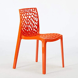 22 Chaises Gruvyer Grand Soleil nid d'abeille colorées promo prix stock, Couleur: Orange