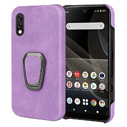 Coque en TPU + PU antichoc, anti-rayures avec béquille à anneau rotatif violet pour votre Sony Xperia Ace 2