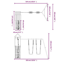 vidaXL Aire de jeux d'extérieur bois de pin massif pas cher