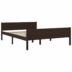 Maison Chic Lit adulte - Lit simple Cadre de lit,Structure du lit Contemporain Bois de pin massif Marron foncé 120x200 cm -MN13408