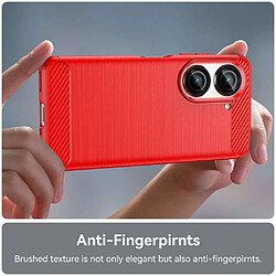 Acheter Htdmobiles Coque pour Asus Zenfone 9 5G - housse etui silicone gel carbone + verre trempe - ROUGE