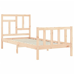 Maison Chic Cadre/structure de lit avec tête de lit pour adulte - Lit Moderne Chambre 90x200 cm bois massif -MN60812 pas cher