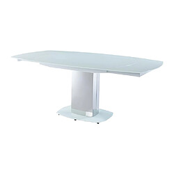 Vente-Unique Table à manger extensible TALICIA - Verre trempé & métal - 6 à 8 personnes - Coloris Blanc pas cher