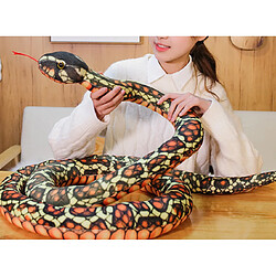 Universal 1,1m mignon simulé serpent peluche géant serpent cobra animal douce peluche poupée cadeau jouets pour enfants décoration de la maison | Peluche animal en peluche (brun)