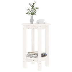 Acheter Maison Chic Table basse,Table Console Table d'appoint, Table pour salon Blanc Ø 40x60 cm Bois massif de pin -MN37388