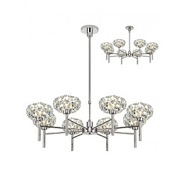 Luminaire Center Plafonnier 8 ampoules Chrome poli