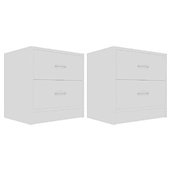 Maison Chic Lot de 2 Tables de chevet - Tables de Nuit Blanc 40x30x40 cm Bois d'ingénierie