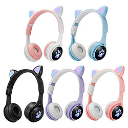 Yonis Casque Audio Bluetooth Pattes De Chat Lumineux