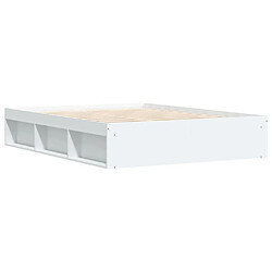 Maison Chic Lit adulte - Lit simple Cadre de lit,Structure du lit Contemporain blanc 140x190 cm -MN56239 pas cher