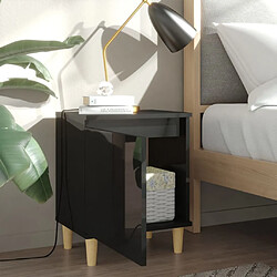 Avis Maison Chic Lot de 2 Tables de chevet en bois Tables de Nuit Noir brillant 40x30x50 cm