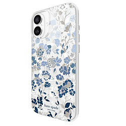 Kate Spade Coque pour iPhone 16 Plus MagSafe Motif Parterre de Fleurs Antimicrobienne Blanc / Bleu