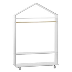 Atmosphera, Createur D'Interieur Penderie à roulettes enfant Douceur - L. 80 x H. 120 cm - Blanc