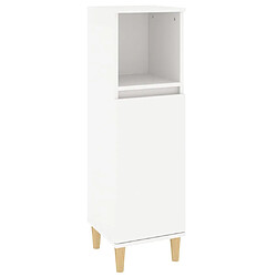 vidaXL Armoire de salle de bain blanc 30x30x100 cm bois d'ingénierie