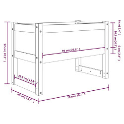 vidaXL Jardinière Gris 78x40x52 cm Bois massif de pin pas cher