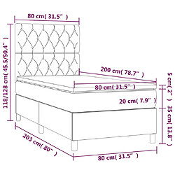 vidaXL Sommier à lattes de lit et matelas Bleu foncé 80x200 cm Velours pas cher