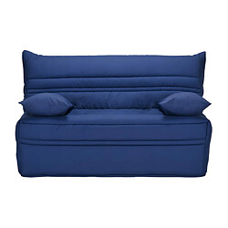 Vente-Unique Canapé convertible BZ 100% coton fermeture assistée 140x190 cm bleu roi - CANYON III