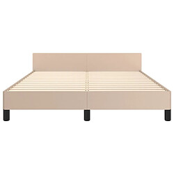 Maison Chic Lit adulte - Cadre Structure de lit avec tête de lit Contemporain Cappuccino 140x200 cm Similicuir -MN59230 pas cher