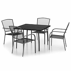 Maison Chic Ensemble de salle à manger de jardin 5 pcs,Table et chaises d'extérieur anthracite acier -GKD190820