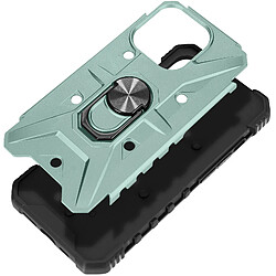 Avizar Coque Bague pour iPhone 15 Pro Bumper Antichoc Série ArmoRing Bump Vert pas cher