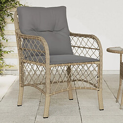 Maison Chic Lot de 2 Chaises de jardin avec coussins | chaises Relax d'extérieur mélange beige rotin -GKD63117