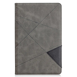 Etui en PU motif géométrique avec support gris pour votre Samsung Galaxy Tab S6 Lite P610 P615