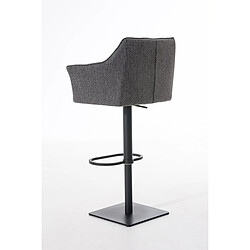 Acheter Decoshop26 Tabouret de bar chaise haute de comptoir couture carrées assise en tissu gris titane cadre en métal noir 10_0004699