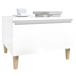 Acheter Maison Chic Table d'appoint | Table Basse Blanc brillant 50x46x35 cm Bois d'ingénierie -GKD23495