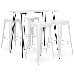 vidaXL Ensemble de bar 5 pcs Blanc