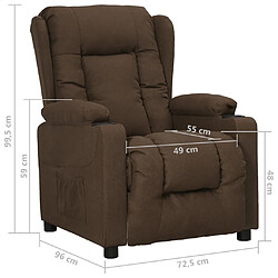 vidaXL Fauteuil inclinable Marron Tissu pas cher