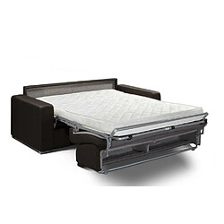 Inside 75 Canapé convertible 2- ALLURE matelas mémory 20cm lattes 120cm cuir vachette chocolat