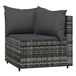 Acheter Maison Chic Salon de jardin 4 pcs + coussins - Mobilier/Meubles de jardin - Table et chaises d'extérieur Gris Résine tressée -MN22933