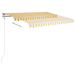 Avis Maison Chic Auvent automatique | Store banne extérieur | Marquise capteur de vent et LED 300x250cm Jaune/blanc -MN85616